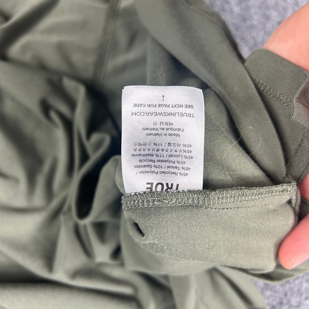 TRUE Linkswear Polo Shirt Mens‎ Large Olive Green Recycled Tencel Golf Top - Picture 5 of 8